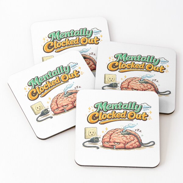 Item preview, Mentally Clocked Out – Funny Burnout Brain Unplugged Illustration designed and sold by StrayaDesign.