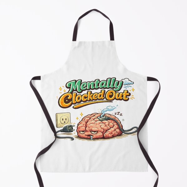 Item preview, Mentally Clocked Out – Funny Burnout Brain Unplugged Illustration designed and sold by StrayaDesign.