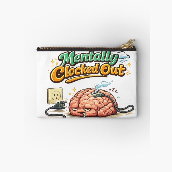 Item preview, Mentally Clocked Out – Funny Burnout Brain Unplugged Illustration designed and sold by StrayaDesign.