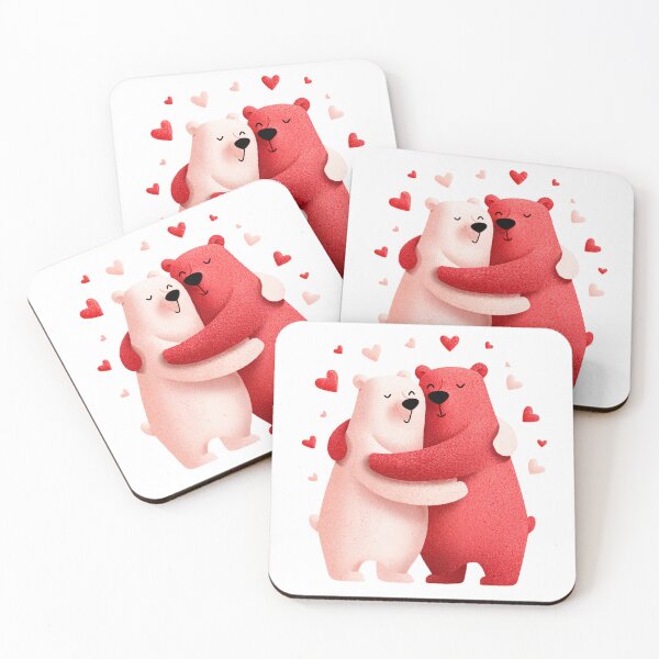 Item preview, Hugging Bears Valentine's Day Textured Romantic Couple Art designed and sold by BigStar-Cart.