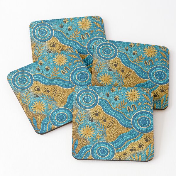 Item preview, Aboriginal Dot Painting Waterhole And Plants designed and sold by AboriginalartVI.