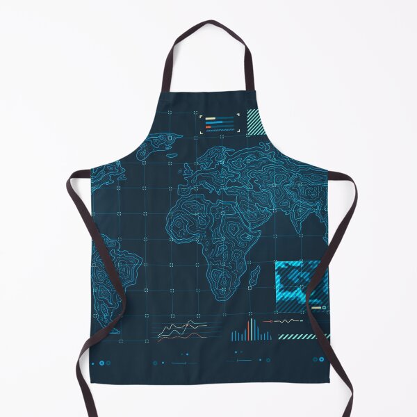 Item preview, warfare tech or military technology, graphic of topographic world map  with radar interface designed and sold by NiamLab.