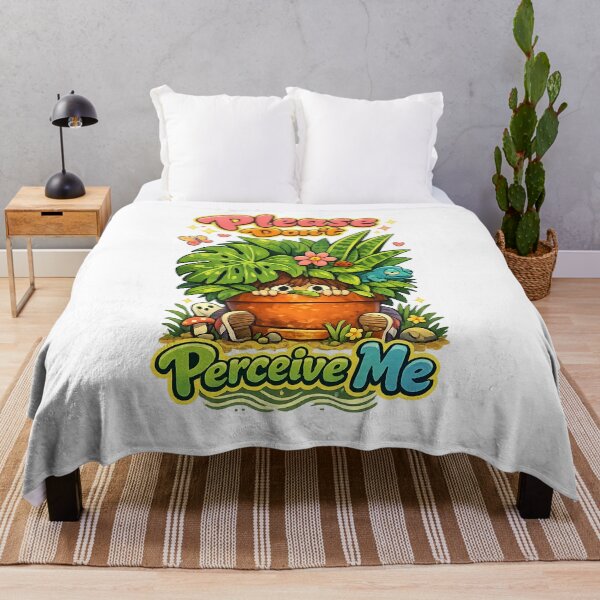Item preview, Please Don’t Perceive Me – Introvert Plant Hiding Meme Illustration designed and sold by StrayaDesign.