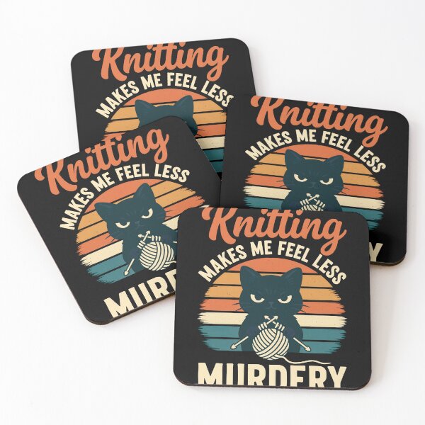 Item preview, Knitting Makes Me Feel Less Murdery Funny Craft Design designed and sold by vikingstshirts.