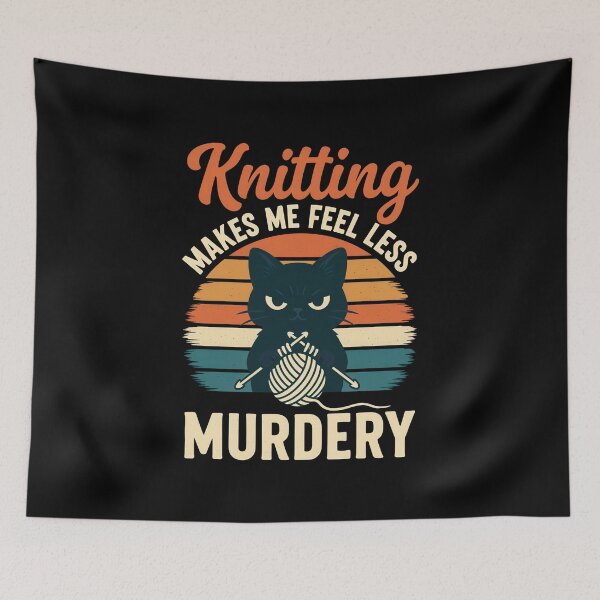 Item preview, Knitting Makes Me Feel Less Murdery Funny Craft Design designed and sold by vikingstshirts.