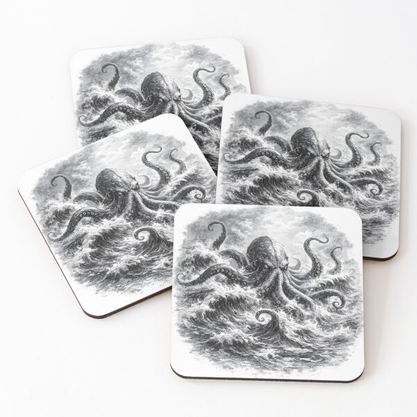 Item preview, Octopus made of waves designed and sold by AggAverse.