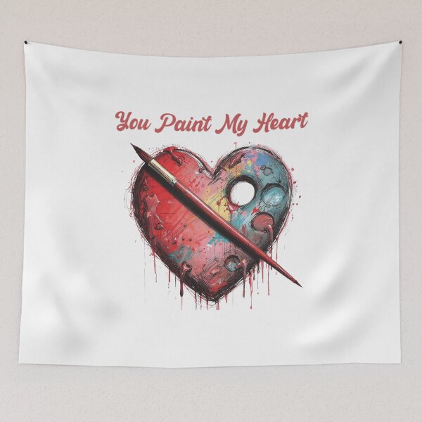 Item preview, You Paint My Heart – Artistic Love Palette Illustration designed and sold by Artinkcreative.