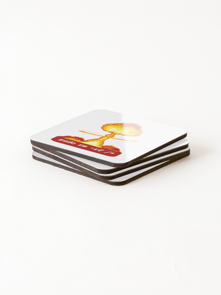 Thumbnail 4 of 5, Coasters (Set of 4), Sudo Rm-Rf designed and sold by funnygeekss.
