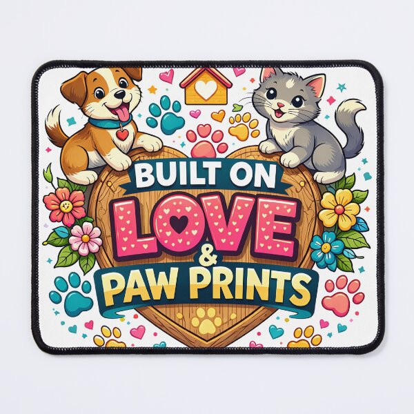 Item preview, Built on Love and Paw prints designed and sold by STUDIO2026.