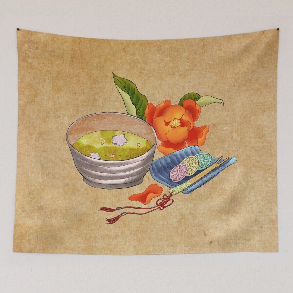 Item preview, Golden Serenity: Orange Flower on Rich Ochre  designed and sold by QamarART Paintings.
