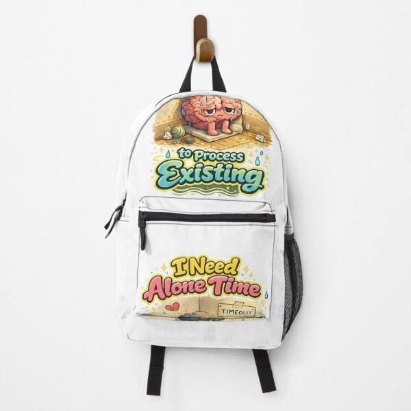 Item preview, I Need Alone Time to Process Existing – Funny Brain Timeout Illustration designed and sold by StrayaDesign.