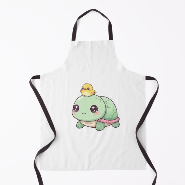 Item preview, Cute Kawaii Turtle with adorable little puffy yellow bird designed and sold by Melissa Conner.