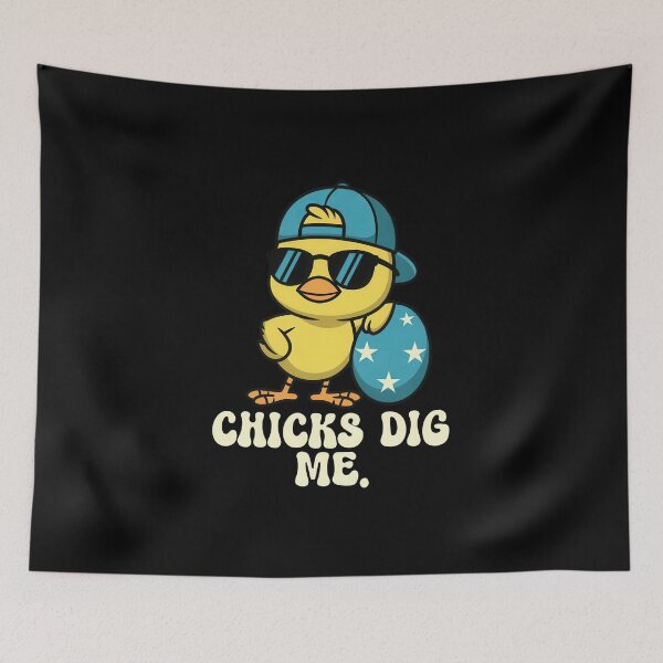Item preview, Chicks Dig Me Cool Duck Cartoon Design designed and sold by vikingstshirts.