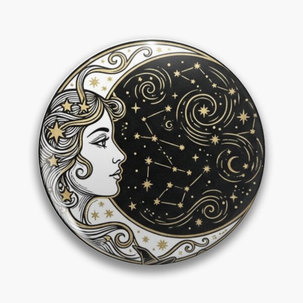 Item preview, The Moon Tarot Card Art Nouveau Celestial Illustration designed and sold by Stolen-Oddities.
