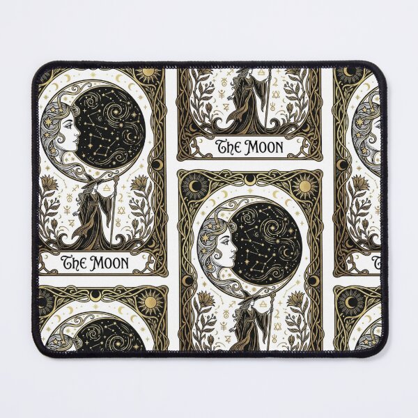 Item preview, The Moon Tarot Card Art Nouveau Celestial Illustration designed and sold by Stolen-Oddities.