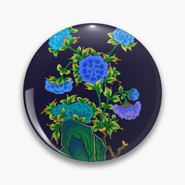 Item preview, Mystical Blue Peony of Nobility on Deep Navy  designed and sold by QamarART Paintings.