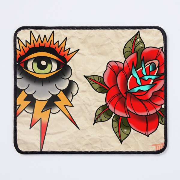 Item preview, Rose tattoo and perfect storm designed and sold by X1810x.