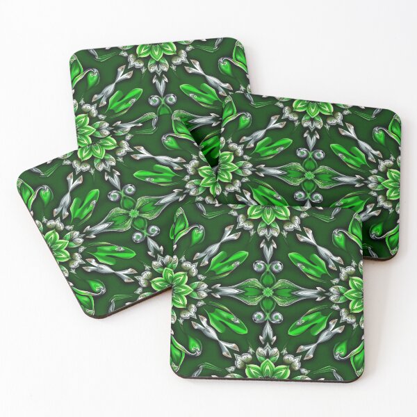 Item preview, green and silver floral  designed and sold by sweetytops.