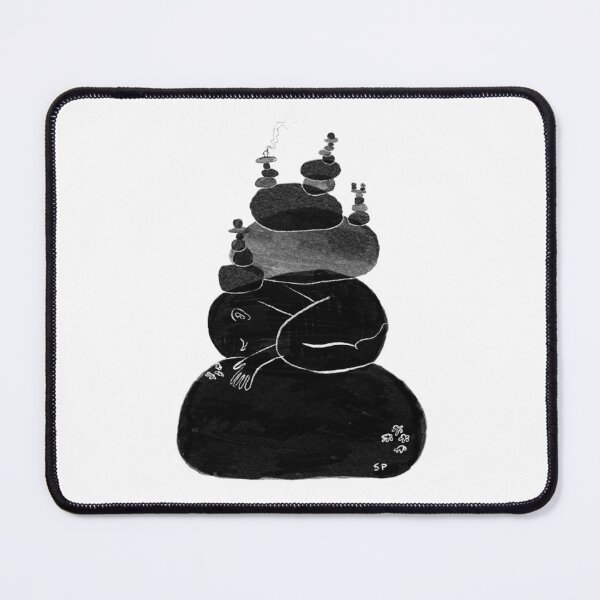 Item preview, Zen Stone Balance Illustration – Black & White Minimal Mindfulness Art designed and sold by Spotted Doodles.