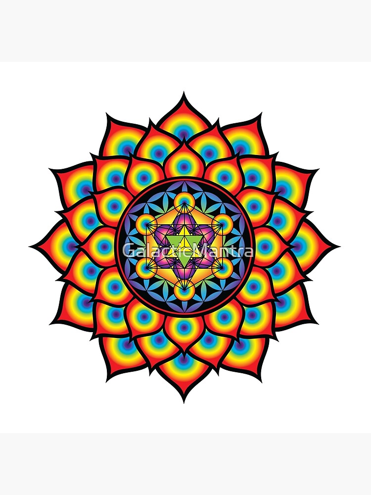 Rainbow Flower Of Life, 2024 Metatron'S Cube Yoga Mats