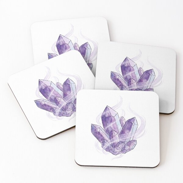 Item preview, Watercolor Amethyst Crystal Cluster Illustration designed and sold by Stolen-Oddities.
