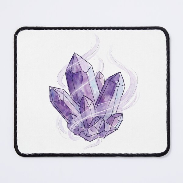 Item preview, Watercolor Amethyst Crystal Cluster Illustration designed and sold by Stolen-Oddities.