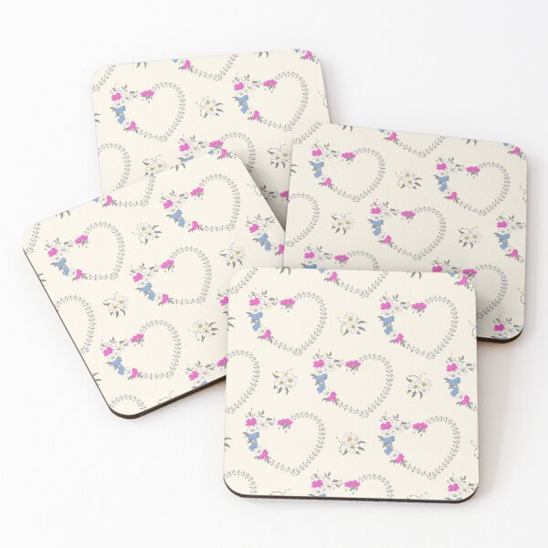 Item preview, Seamless Floral Heart Pattern with Vintage Romantic Flowers on Cream Background designed and sold by kasune-shop.