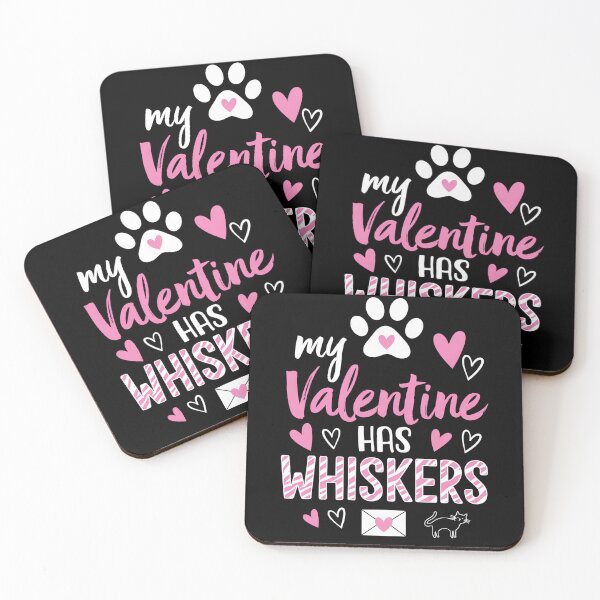 Item preview, My Valentine Has Whiskers Cat Love Design designed and sold by vikingstshirts.