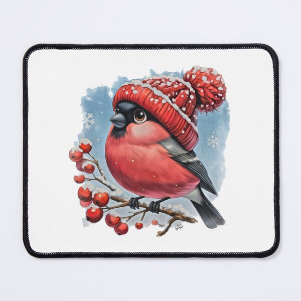 Item preview, Bullfinch in Winter Hat designed and sold by Anas Arts.
