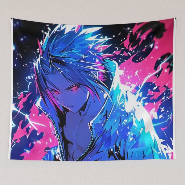 Item preview, Electric Fury: Anime Warrior in Neon Blaze designed and sold by Dyan4.