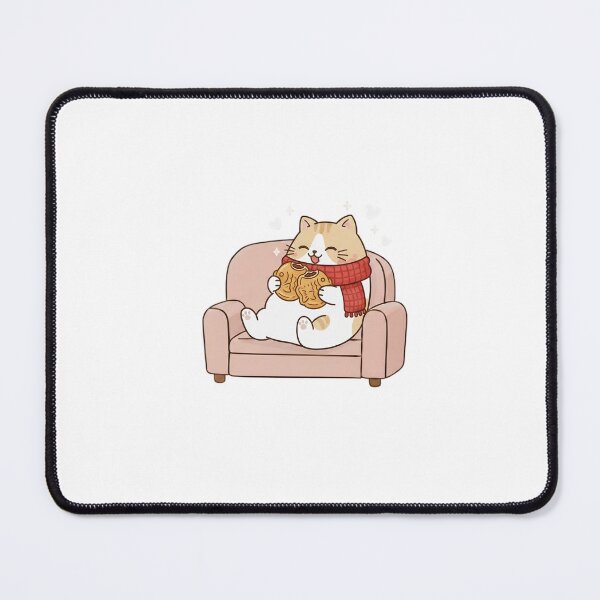 Item preview, Winter Warmth: Chubby Cat Eating Sweet Taiyaki Fish Bread - Noopnyang Studio designed and sold by NoopnyangStudio.