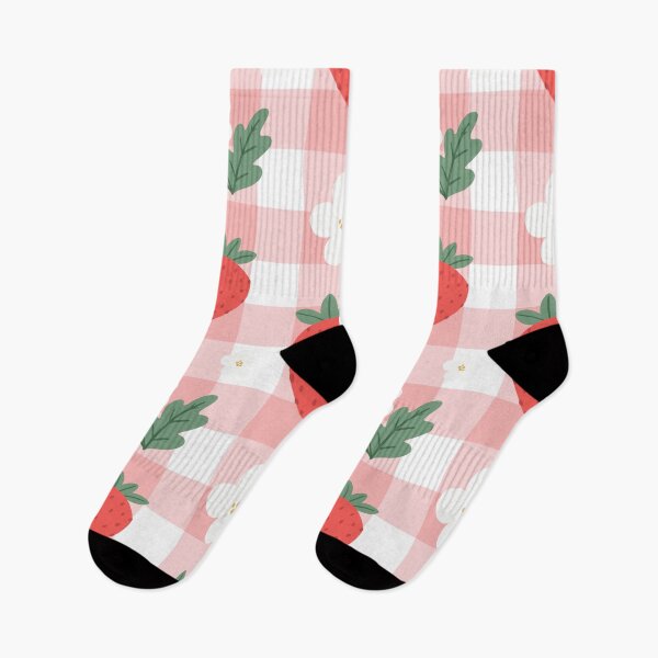 Item preview, Strawberry Fruit and Flowers on Pink Check designed and sold by AnimaliaStar.