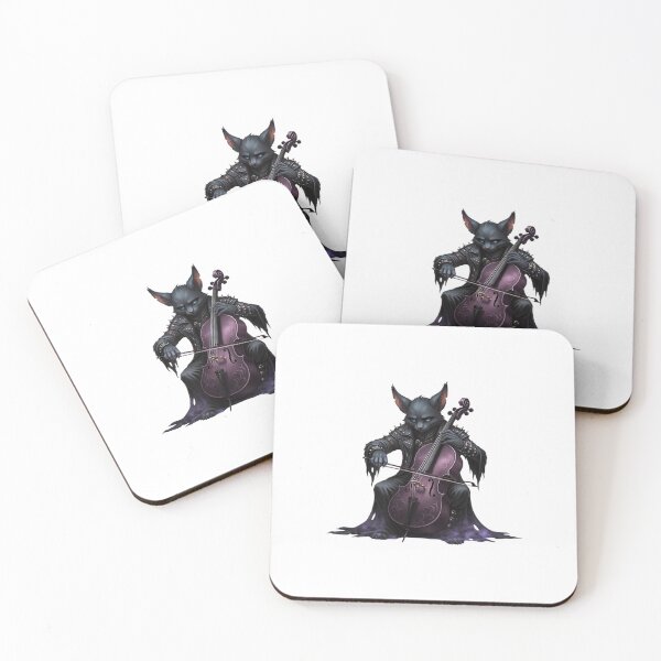 Item preview, Dark Gothic Cat Playing Cello - Fantasy Musician Art designed and sold by Vellaro.