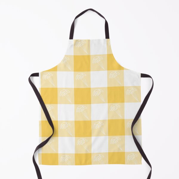 Item preview, Daisy Line Drawing on Yellow Check Gingham Background designed and sold by AnimaliaStar.