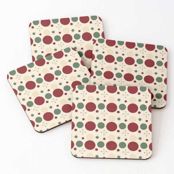 Item preview, Seamless Geometric Circle Pattern in Retro Christmas Colors on Cream Background designed and sold by kasune-shop.