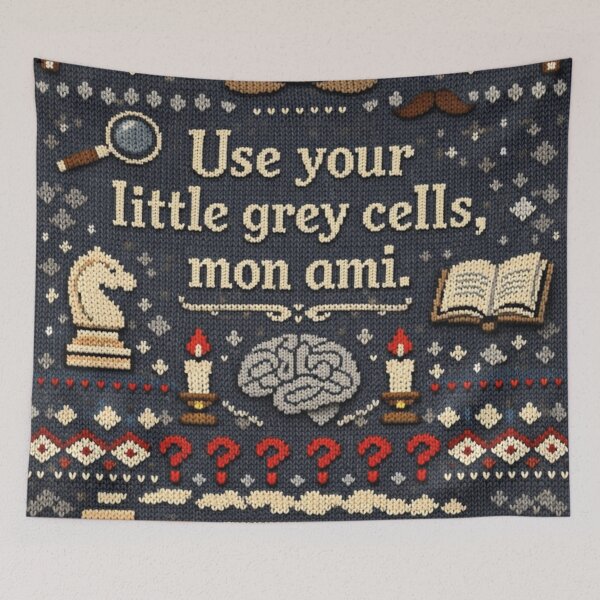 Item preview, Crime Detective Little Grey Cells Knitting Pattern Design designed and sold by Mauswohn.