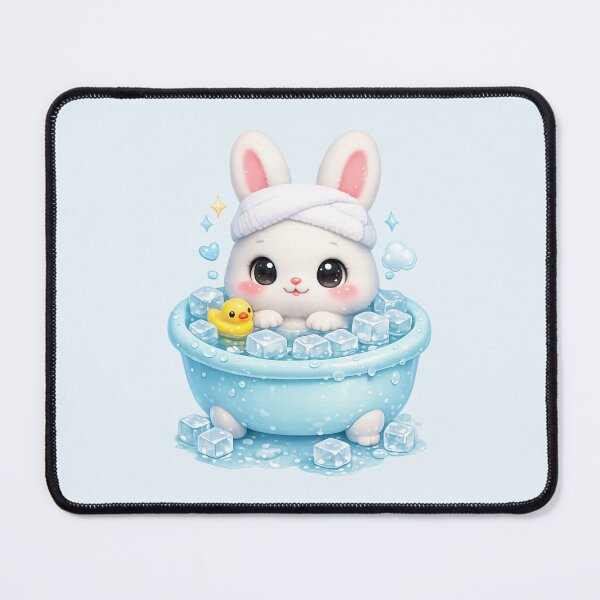 Item preview, Cute Bunny Ice Bath | Kawaii Summer Art designed and sold by Moons Studio.