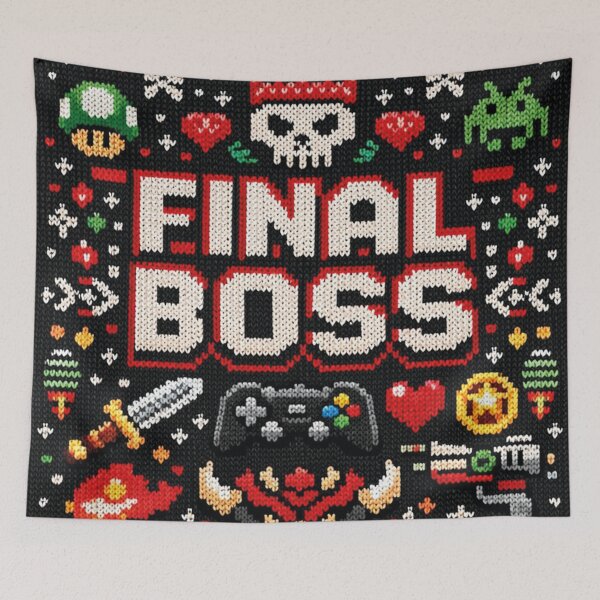 Item preview, Final Boss Gaming Knit Design designed and sold by Mauswohn.
