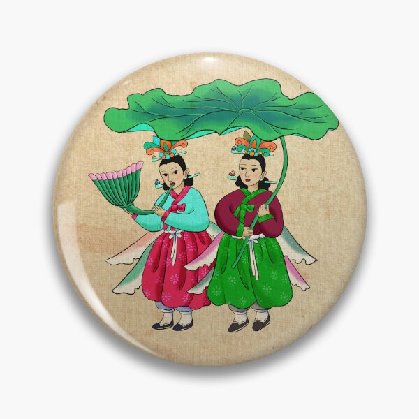 Item preview, Hada radiante de Seonnyeo con segundo vestido sobre una hoja de loto verde designed and sold by QamarART Paintings.