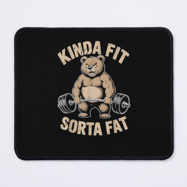 Item preview, Kinda Fit Sorta Fat Funny Gym Bear Weightlifting designed and sold by QaisarAfridi.