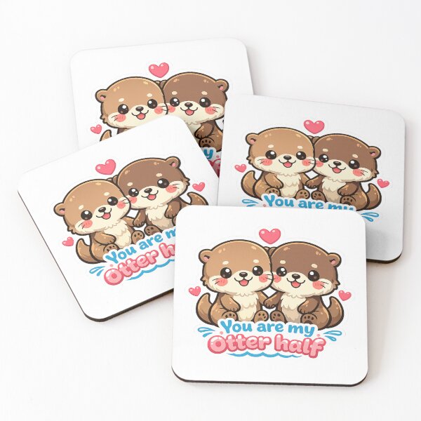 Item preview, You Are My Otter Half Cute Kawaii Design designed and sold by Melissa Conner.