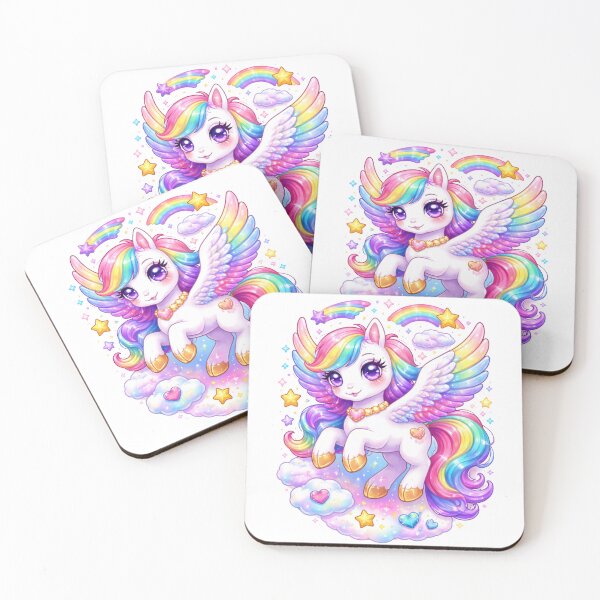 Item preview, Kawaii Pegasus Illustration with Vivid Bright Colors designed and sold by Melissa Conner.