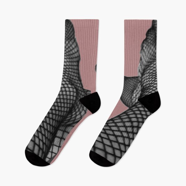 Item preview, Fishnet Legs Dark Aesthetic – Black and White Edgy Minimalist Art designed and sold by ArtbyNait.