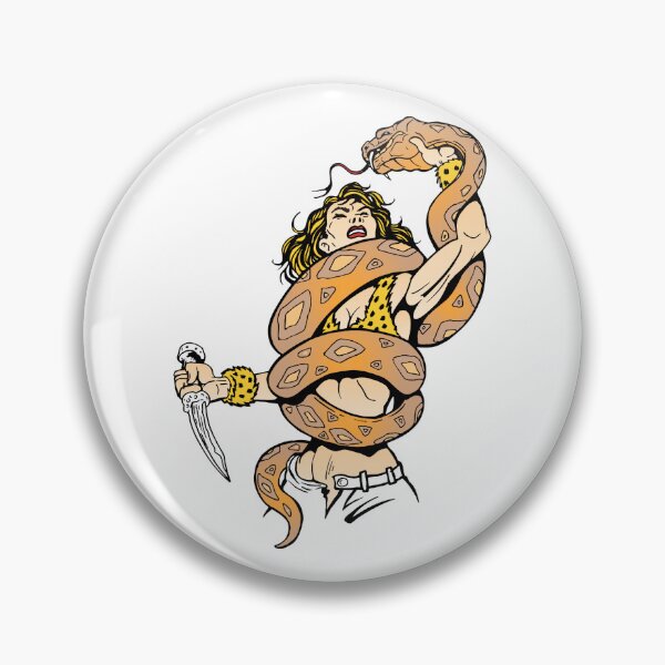 Item preview, Retro Pulp Adventure Woman vs Snake designed and sold by NalayakNobita.