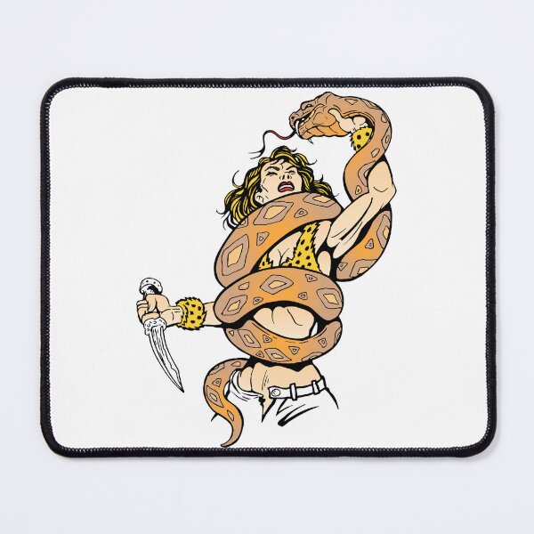 Item preview, Retro Pulp Adventure Woman vs Snake designed and sold by NalayakNobita.
