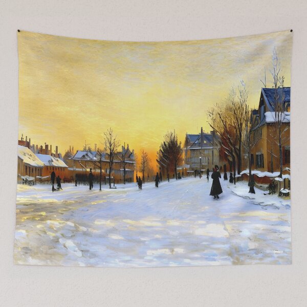 Item preview, Snow Effect - The Street in Argenteuil on a Winter’s Day designed and sold by artdesignsnow.