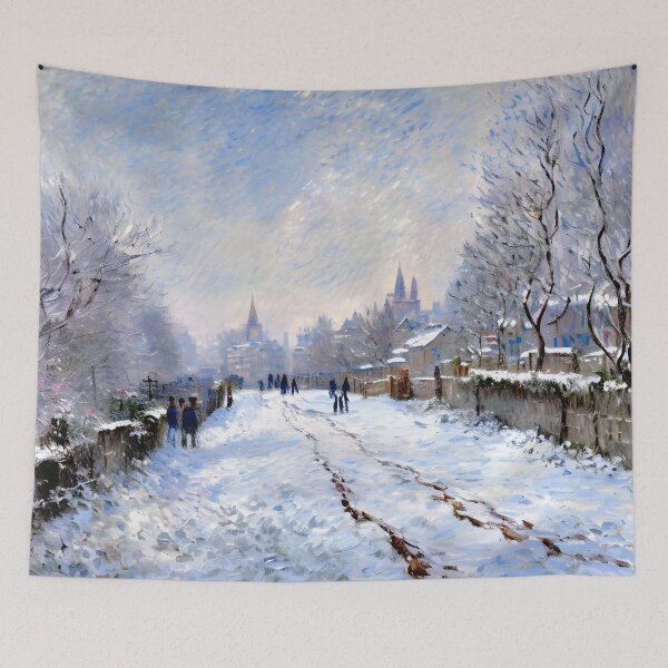 Item preview, Snow Scene at Argenteuil - A Winter’s Day designed and sold by artdesignsnow.
