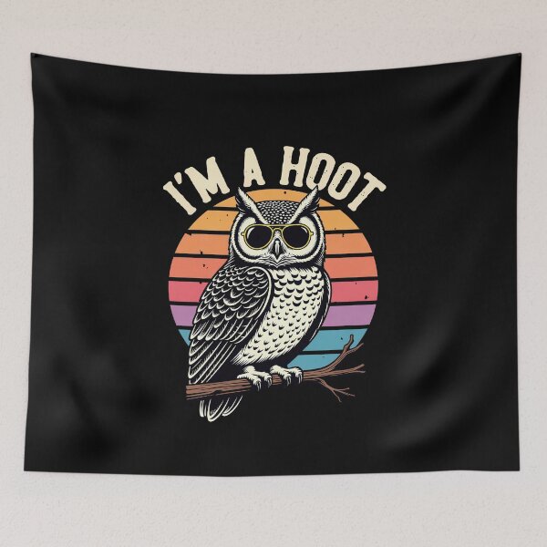 Item preview, Iitty animal saying, charming illustration artwork, nature humor design, owl themed graphic,âw m a Hoot Funny Owl Illustration Design designed and sold by vikingstshirts.