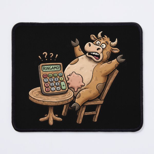 Item preview, Ringamo Cowculator - Funny Falling Cow Clay Sculpt Doodle designed and sold by LineLoo.