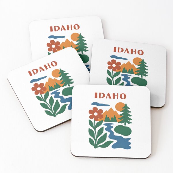 Item preview, Idaho Nature: Retro Mountain Landscape | Vintage Floral and River designed and sold by Colorful-Garden.